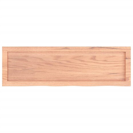 Wastafelblad 100x30x(2-4) cm behandeld massief hout lichtbruin 4