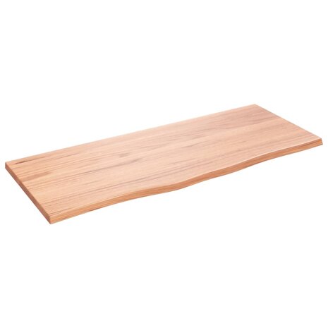 Wastafelblad 100x40x2 behandeld massief hout lichtbruin 2