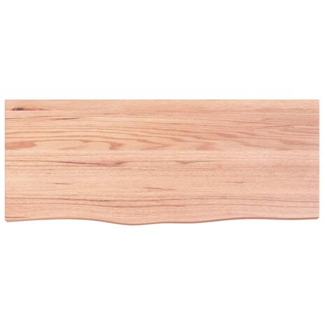 Wastafelblad 100x40x2 behandeld massief hout lichtbruin 3