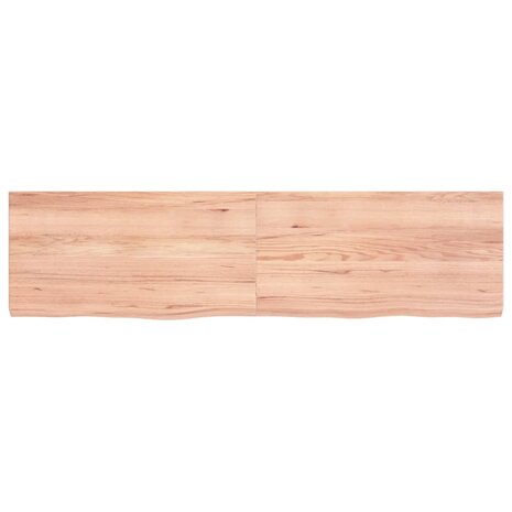 Wastafelblad 120x30x(2-4) cm behandeld massief hout lichtbruin 3