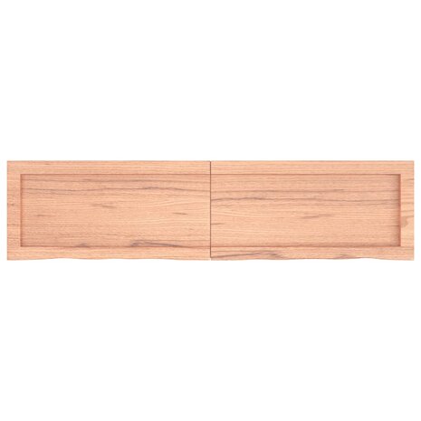 Wastafelblad 120x30x(2-4) cm behandeld massief hout lichtbruin 4
