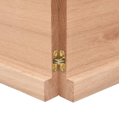 Wastafelblad 120x30x(2-4) cm behandeld massief hout lichtbruin 7
