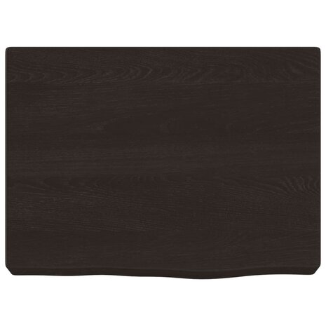 Wastafelblad 40x30x(2-6) cm behandeld massief hout donkerbruin 3