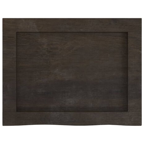Wastafelblad 40x30x(2-6) cm behandeld massief hout donkerbruin 4