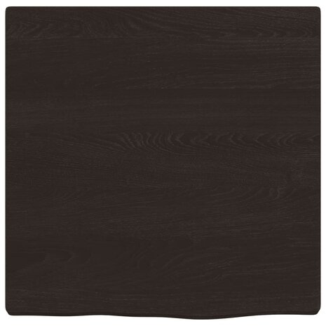 Wastafelblad 40x40x(2-4) cm behandeld massief hout donkerbruin 3