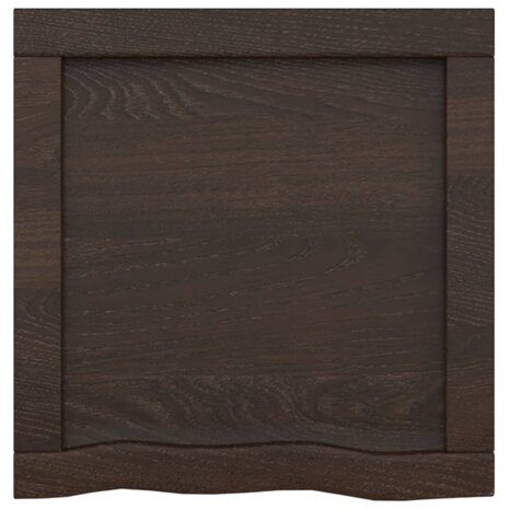 Wastafelblad 40x40x(2-4) cm behandeld massief hout donkerbruin 4