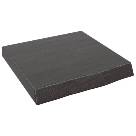 Wastafelblad 40x40x(2-6) cm behandeld massief hout donkerbruin 2