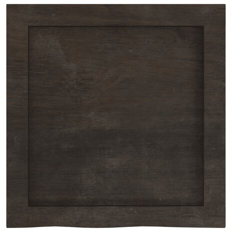 Wastafelblad 40x40x(2-6) cm behandeld massief hout donkerbruin 4