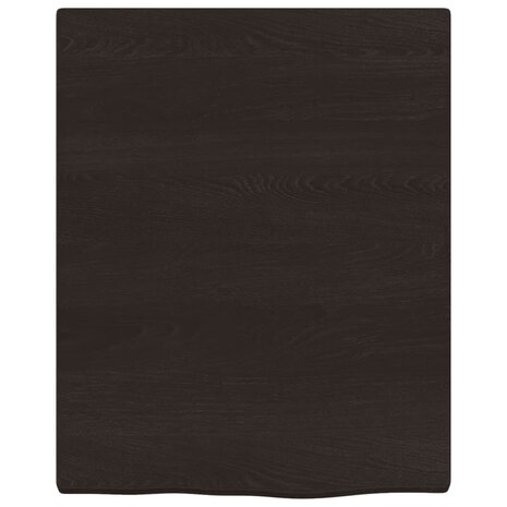 Wastafelblad 40x50x(2-4) cm behandeld massief hout donkerbruin 3