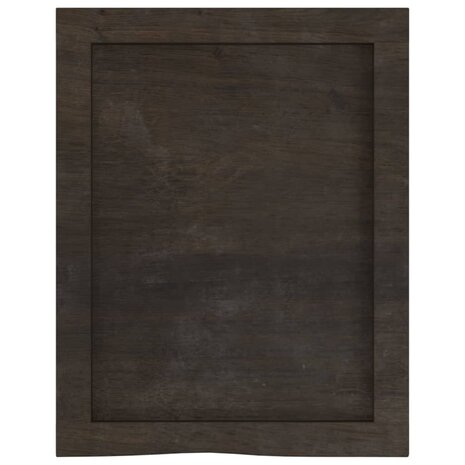 Wastafelblad 40x50x(2-4) cm behandeld massief hout donkerbruin 4
