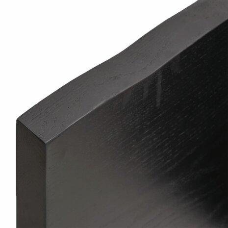 Wastafelblad 40x50x(2-4) cm behandeld massief hout donkerbruin 7