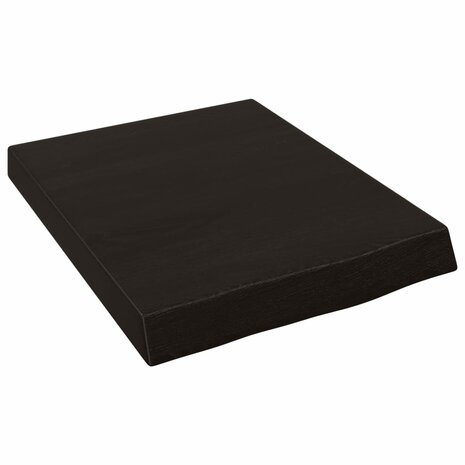Wastafelblad 40x50x(2-6) cm behandeld massief hout donkerbruin 2