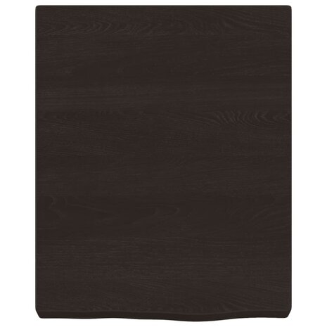 Wastafelblad 40x50x(2-6) cm behandeld massief hout donkerbruin 3