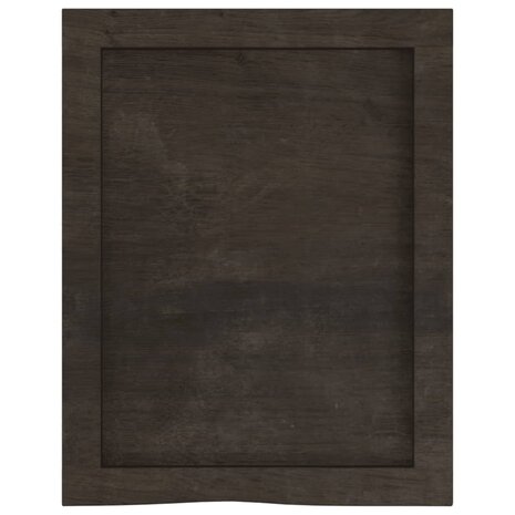 Wastafelblad 40x50x(2-6) cm behandeld massief hout donkerbruin 4