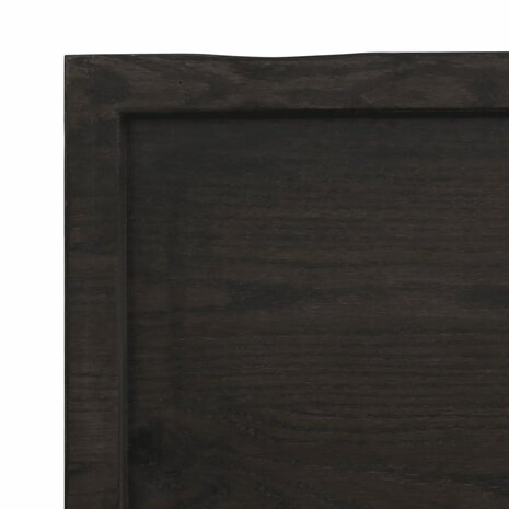 Wastafelblad 40x50x(2-6) cm behandeld massief hout donkerbruin 6