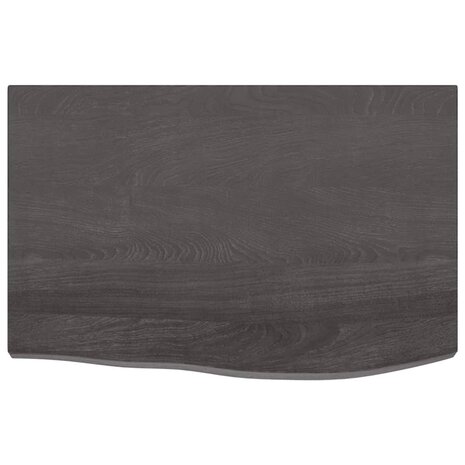 Wastafelblad 60x40x(2-4) cm behandeld massief hout donkerbruin 3