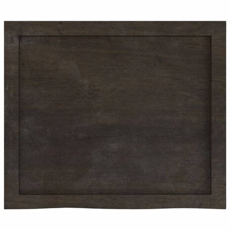 Wastafelblad 60x50x(2-4) cm behandeld massief hout donkerbruin 4