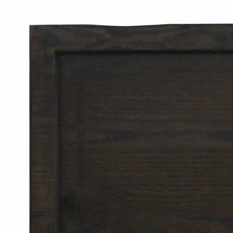 Wastafelblad 60x50x(2-6) cm behandeld massief hout donkerbruin 6