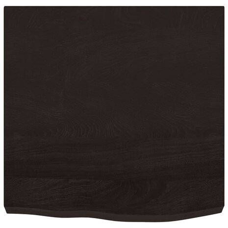Wastafelblad 60x60x(2-6) cm behandeld massief hout donkerbruin 3