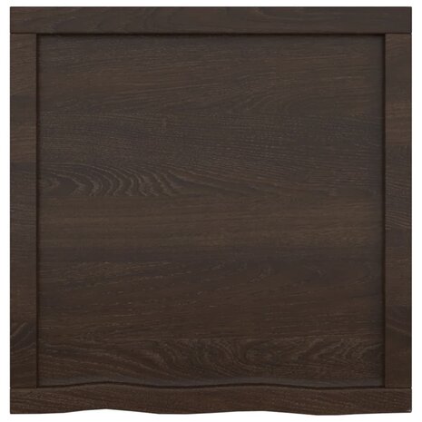 Wastafelblad 60x60x(2-6) cm behandeld massief hout donkerbruin 6