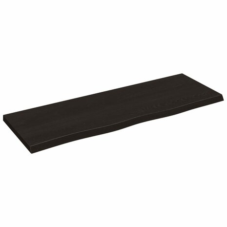 Wastafelblad 80x30x2 cm behandeld massief hout donkerbruin 2