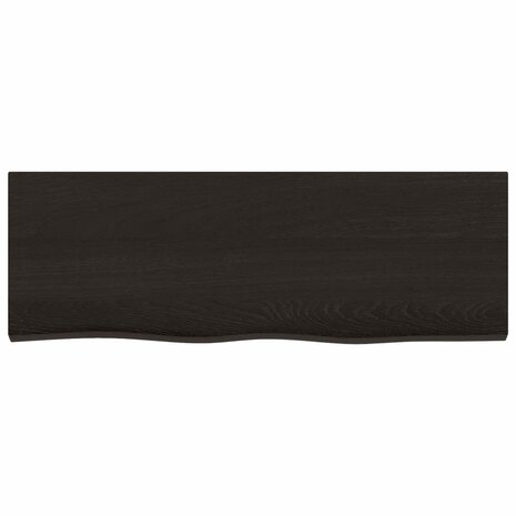 Wastafelblad 80x30x2 cm behandeld massief hout donkerbruin 3