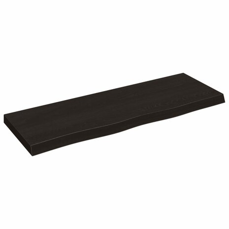 Wastafelblad 80x30x(2-4) cm behandeld massief hout donkerbruin 2