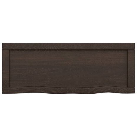 Wastafelblad 80x30x(2-4) cm behandeld massief hout donkerbruin 4