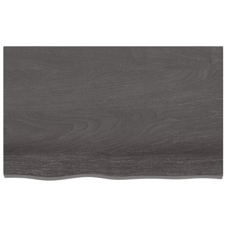 Wastafelblad 80x50x2 cm behandeld massief hout donkerbruin 3