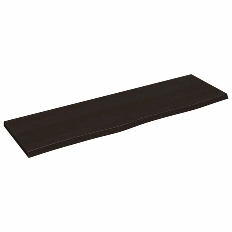 Wastafelblad 100x30x2 cm behandeld massief hout donkerbruin 2
