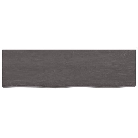 Wastafelblad 100x30x2 cm behandeld massief hout donkerbruin 3