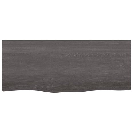 Wastafelblad 100x40x(2-4) cm behandeld massief hout donkerbruin 3