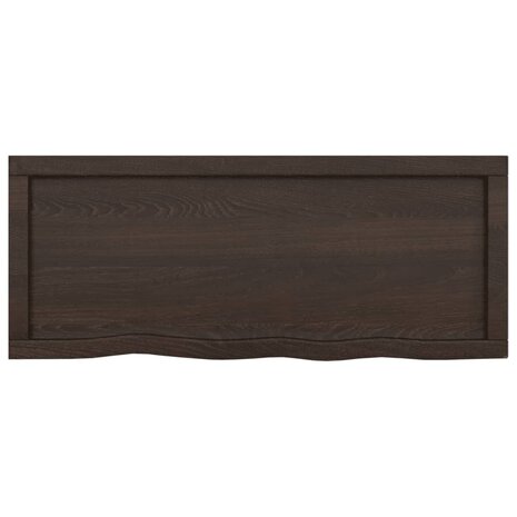 Wastafelblad 100x40x(2-4) cm behandeld massief hout donkerbruin 4
