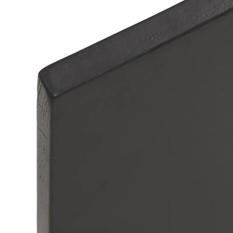 Wastafelblad 100x50x2 cm behandeld massief hout donkerbruin 5