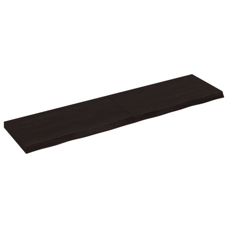 Wastafelblad 120x30x(2-4) cm behandeld massief hout donkerbruin 2