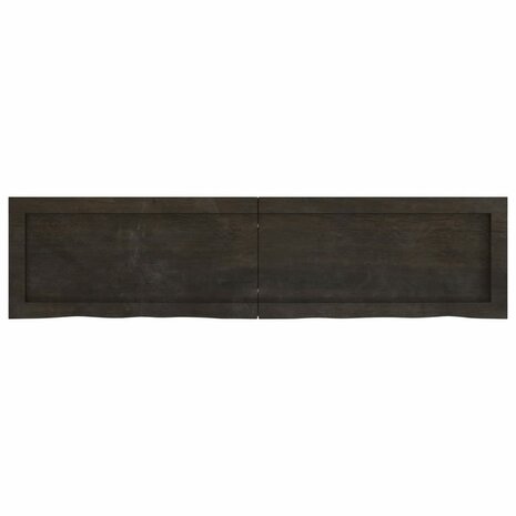 Wastafelblad 120x30x(2-4) cm behandeld massief hout donkerbruin 4