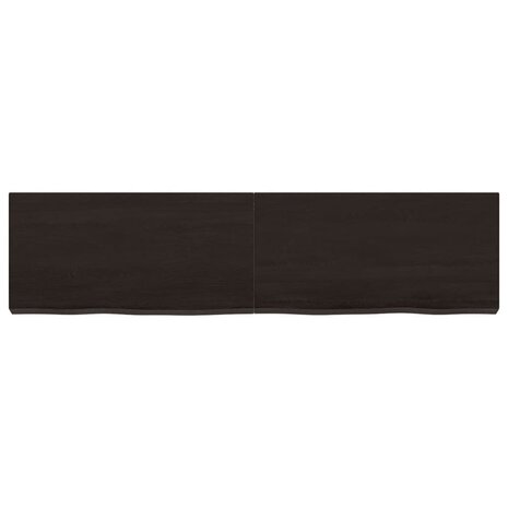 Wastafelblad 120x30x(2-6) cm behandeld massief hout donkerbruin 3