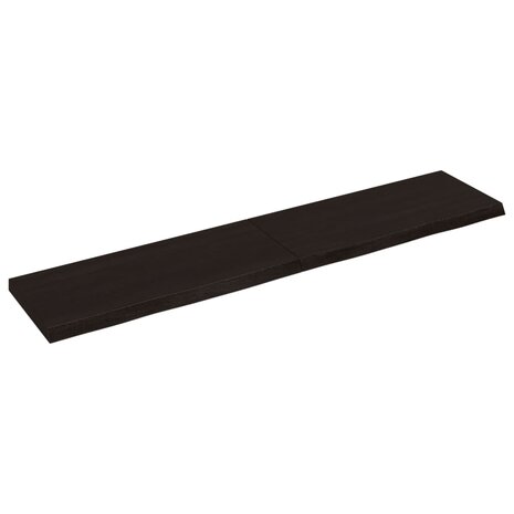 Wastafelblad 140x30x(2-4) cm behandeld massief hout donkerbruin 2