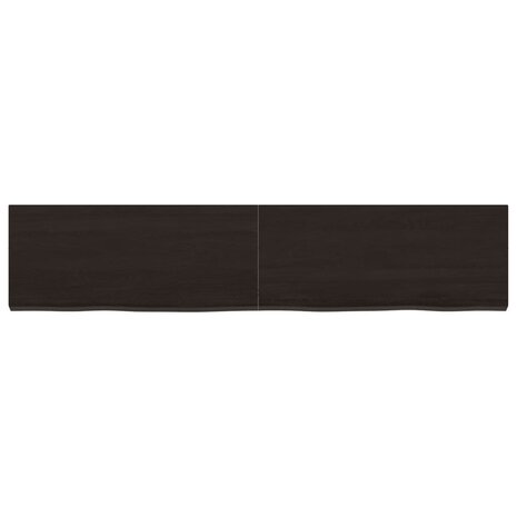 Wastafelblad 140x30x(2-4) cm behandeld massief hout donkerbruin 3