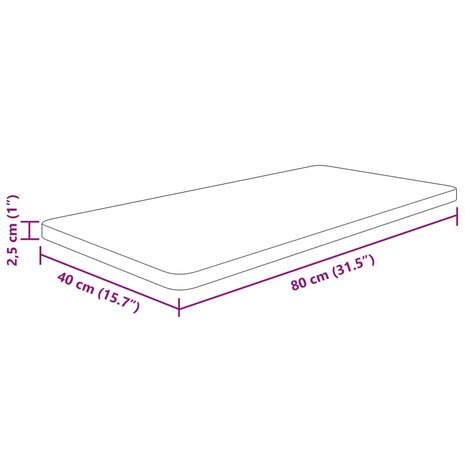 Wastafelblad 80x40x2,5cm behandeld massief hout lichtbruin 4
