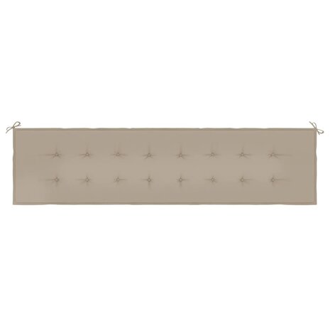Tuinbankkussen 200x50x3 cm oxford stof taupe 4