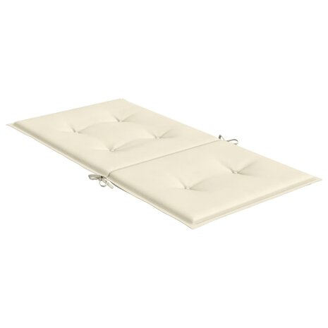 Tuinstoelkussen lage rug 2 st 100x50x3 cm oxford stof crème 5