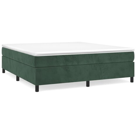 Boxspringframe fluweel donkergroen 160x200 cm 2