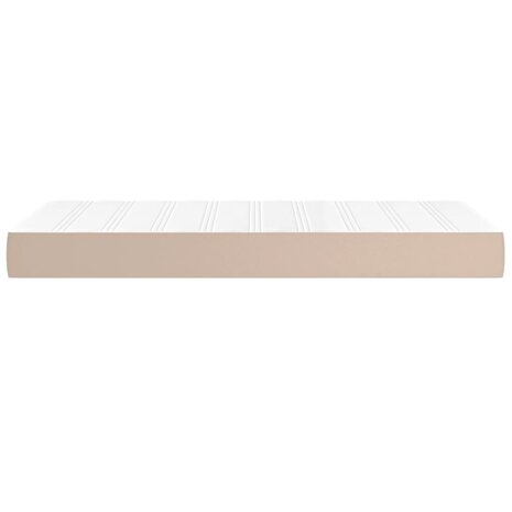 Pocketveringmatras 80x200x20 cm kunstleer cappuccinokleurig 4