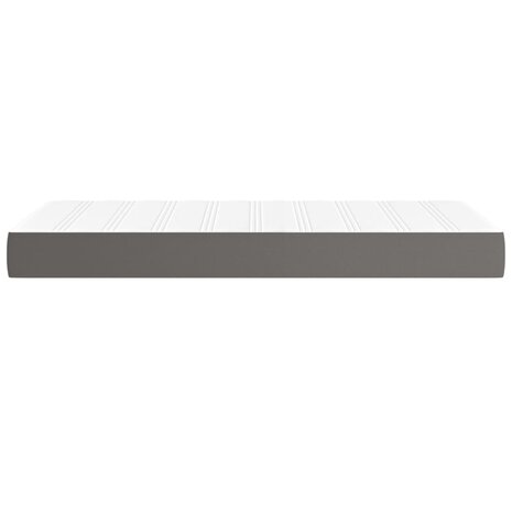 Pocketveringmatras 90x190x20 cm kunstleer grijs 4
