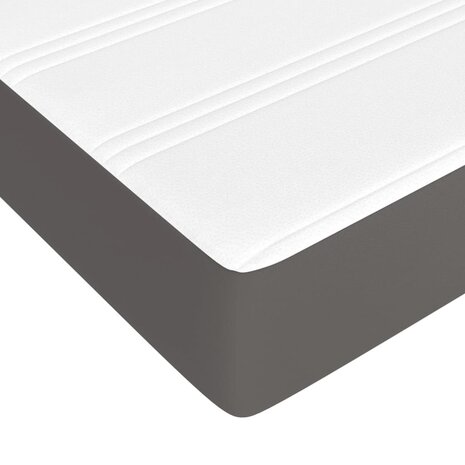Pocketveringmatras 90x190x20 cm kunstleer grijs 5