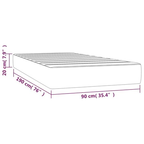 Pocketveringmatras 90x190x20 cm kunstleer grijs 7