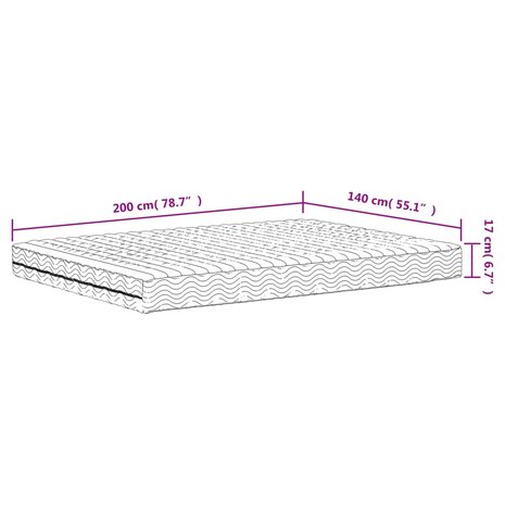 Schuimmatras hardheid H2 H3 140x200 cm wit 8