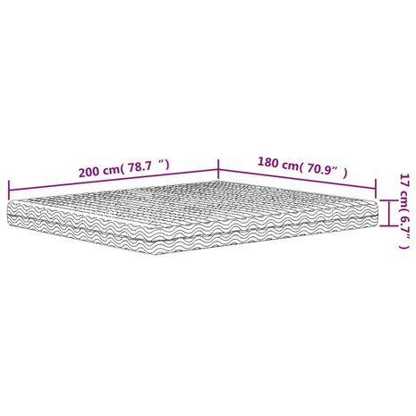 Schuimmatras hardheid H2 H3 180x200 cm wit 8