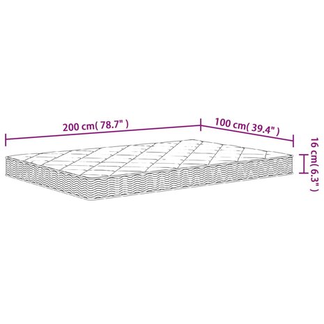Schuimmatras middelzacht 100x200 cm 12